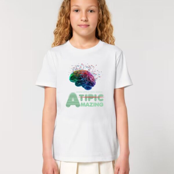 Tricou Premium Copii "Mințile atipice iubesc muzica" - Alb